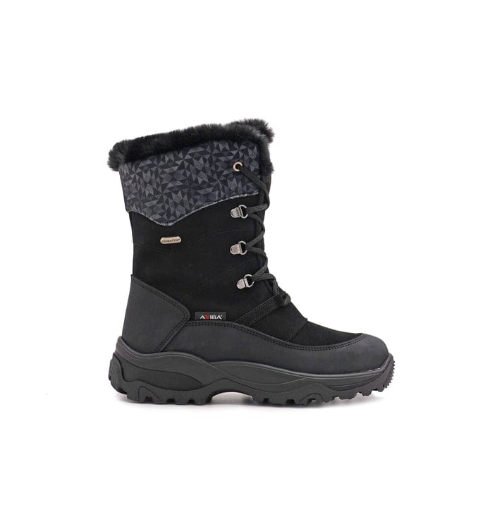 Womens black lace hot sale up winter boots