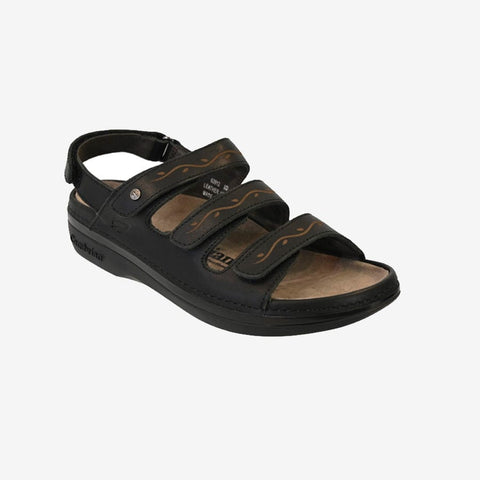 Cambrian Ankle Strap Sandals Cambrian Womens Orthopedic Delphi #Sandal - Black