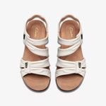 Clarks Ankle Strap Sandals Clarks Womens Kitly Ave Sandals - Off White Leather