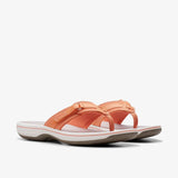 Clarks Flip Flop Sandals Womens Breeze Sea Sandals - Tangerine/pop