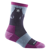 Darn Tough Vermont Socks Bear Town Purple / S Darn Tough Womens Micro Crew Lightweight Cushion Hiking Sock