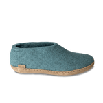Glerups Slippers - Closed Heel 36 EU / Blue / M Glerups Unisex Shoe Slippers (Leather Sole) - North Sea
