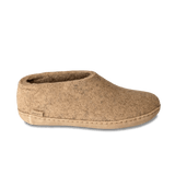 Glerups Slippers - Closed Heel Glerups Unisex Shoe Slippers (Leather Sole) - Sand