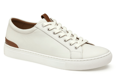 Johnston & Murphy Walking Shoe/Runner 8 Banks Lace Dress Sneaker -White