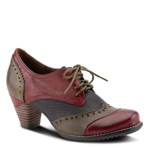 L'Artiste 0 - Shoes Red / 35 EU / B (Medium) L'Artiste Womens Bardot Heeled Oxfords - Red