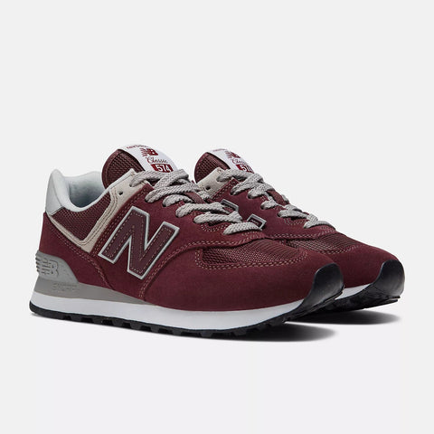 New Balance Lifestyle Sneakers New Balance Women's 574 Classic Sneakers -Burgundy/White