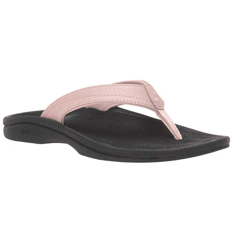 OluKai Flip Flop Sandals Olukai Womens Ohana Sandals - Petal Pink / Black