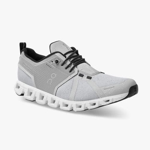On Running Shoes Grey / 7 / D (Medium) On Running Mens Cloud 5 Waterproof Running Shoes - Glacier/ White
