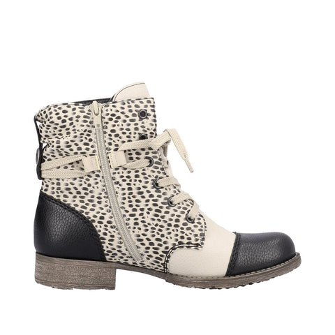 Rieker 0 - Shoes Beige / 36 EU / B (Medium) Rieker Womens Zipper and Lace Boots - Beige Combination