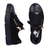 Rieker Walking Shoe/Runner N5932-00 Lace up Sneaker with Zipper - Black