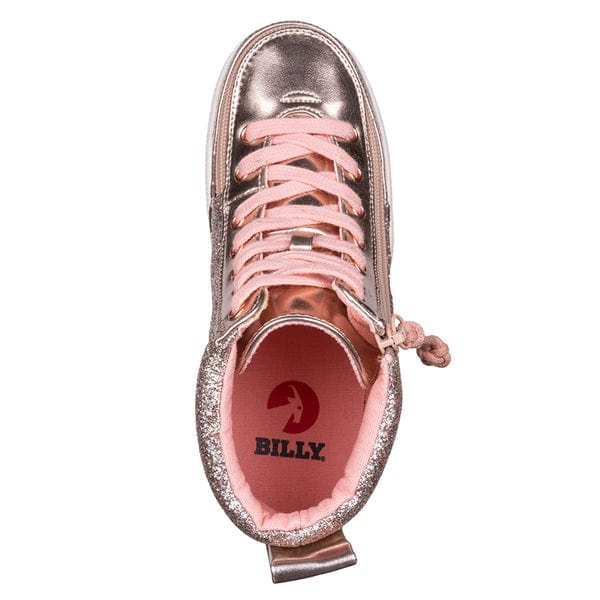 Billy Footwear Kid's Girls High Top Sneakers- Rose Gold – Sole To