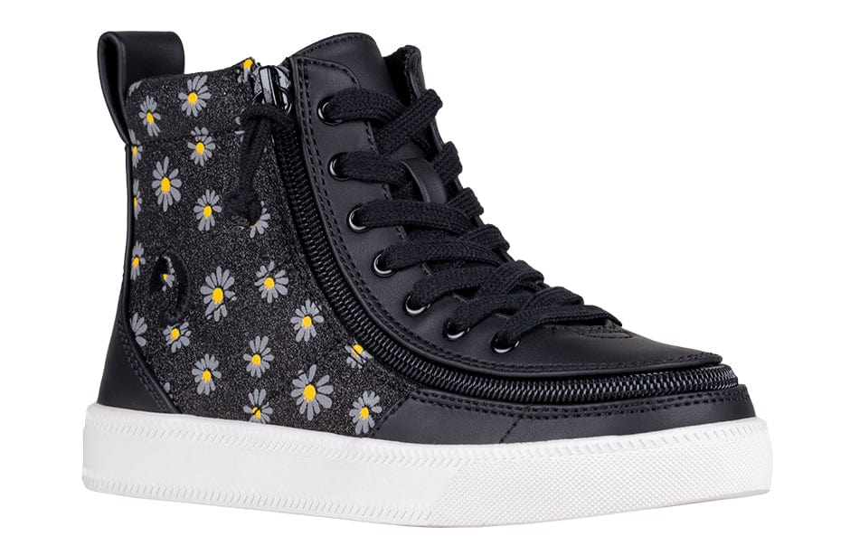 Billy Footwear Kid's Classic Lace High Top Sneakers - Black Daisy