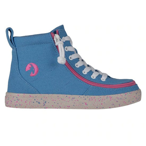 Billy Footwear Kids Blue/Pink Speckle / 8 / M Billy Footwear Kid's Classic Lace High Top Sneakers - Blue/Pink Speckle