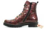Chacal Boots Chacal Womens Croco Lace Up Boots - Charol Vino