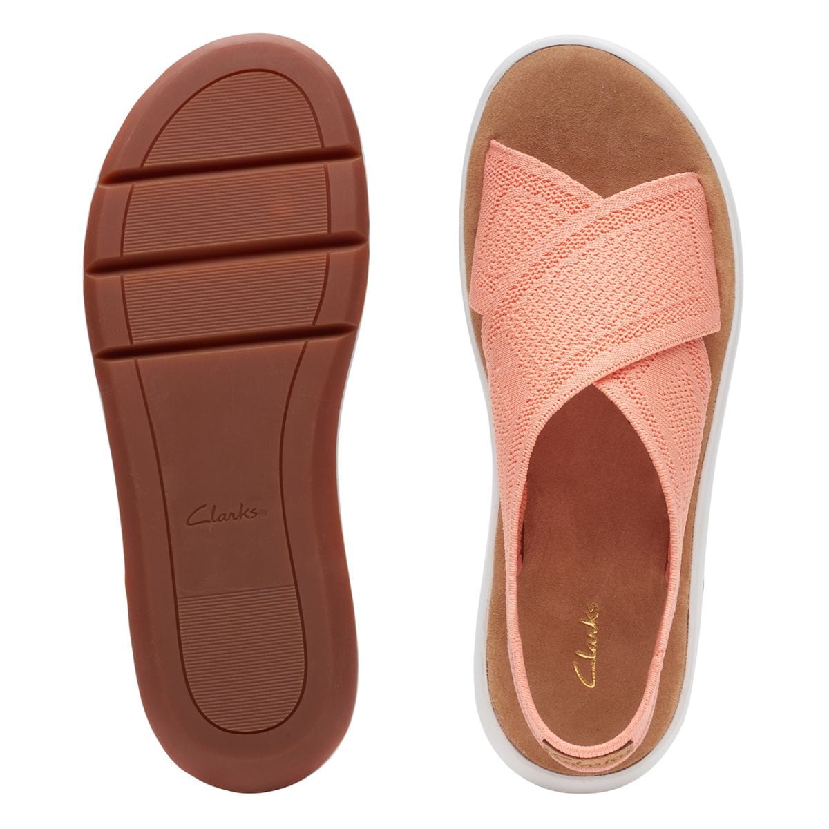 Sole To Soul Clarks Womens Jemsa Dash Knit Sandals Light Coral Calgary Ab Sole To Soul