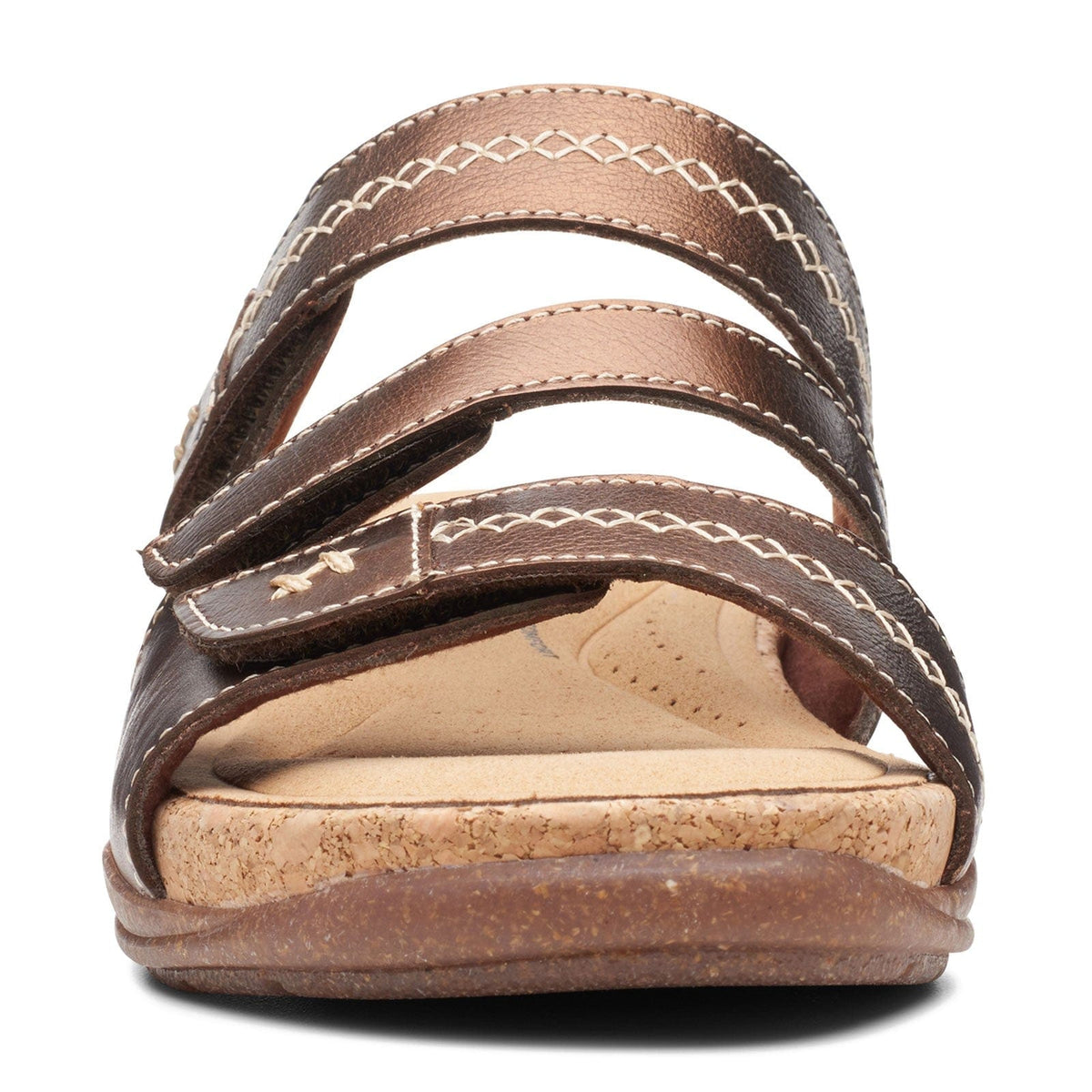 Clarks Roseville Bay – Sandali Bassi Donna In Pelle Blu Navy, Con Cinturini Regolabili E Suola In Sughero - 4