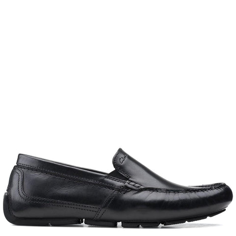 Clarks Shoe 7 / M / Black Clarks Mens Markman Plain Loafers - Black Leather