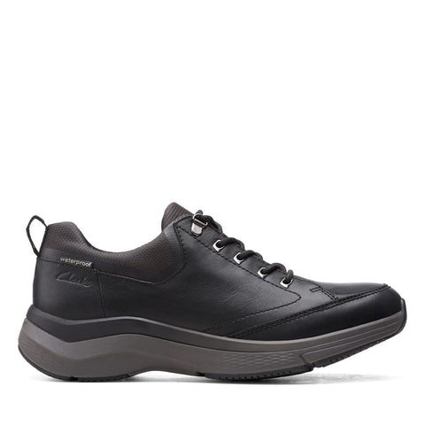 Clarks Shoe 7 / M / Black/Grey Clarks Mens Wave 2.0 Vibe Shoes  - Black Leather