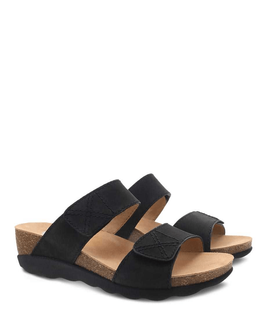 Sole to Soul Women Dansko Maddy Milled Nubuck Sandal Black