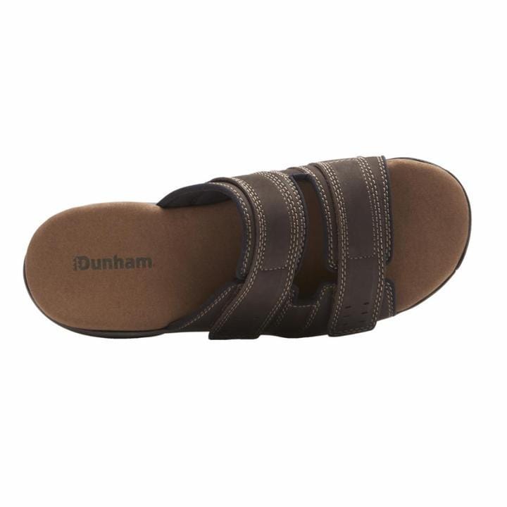 Dunham Mens Newport Slide Sandals Dark Brown Sole To Soul