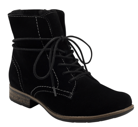 Earth Boots 5 / M / Black Suede Earth Womens Adara Sue Low Boots - Black Suede