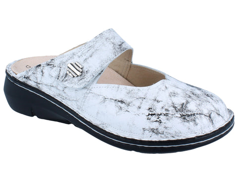 Finn Comfort Shoe Finn Comfort Womens Roseau Clogs - Marble Bianco