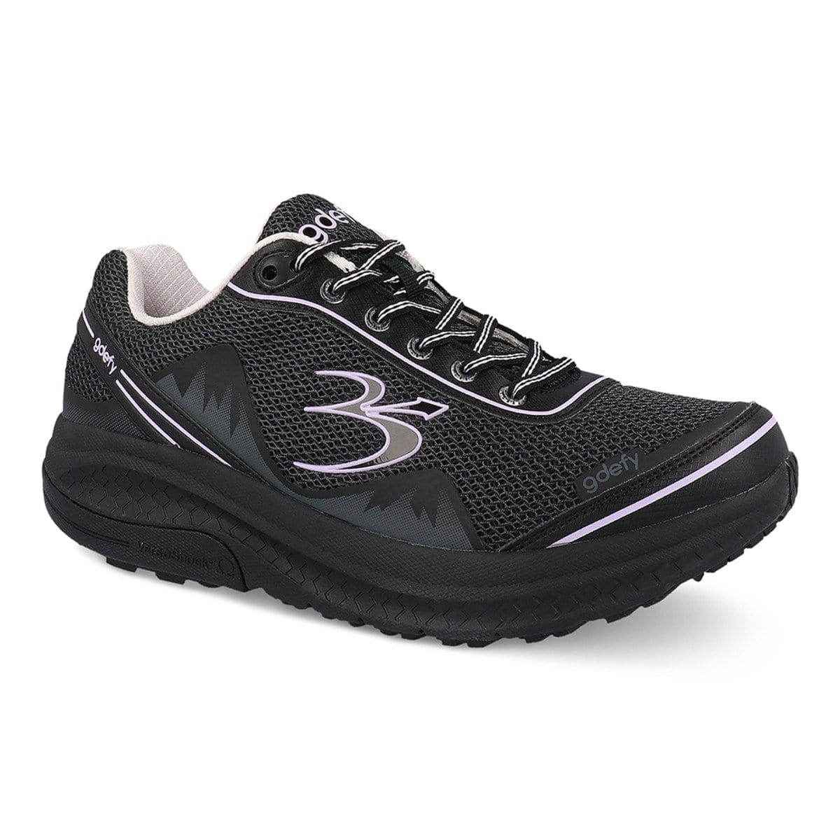 Gravity Defyer Womens Mighty Walk Running Shoes Black Purple