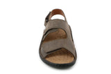 Grunland Sandals Grunland Lino Mens Strap Leather Sandal - Testa Di Moro/Brown