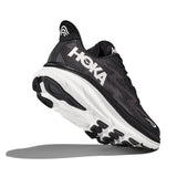 Hoka One One Shoe Hoka One One Womens Clifton 9 Running Shoes (Wide) - Black & White
