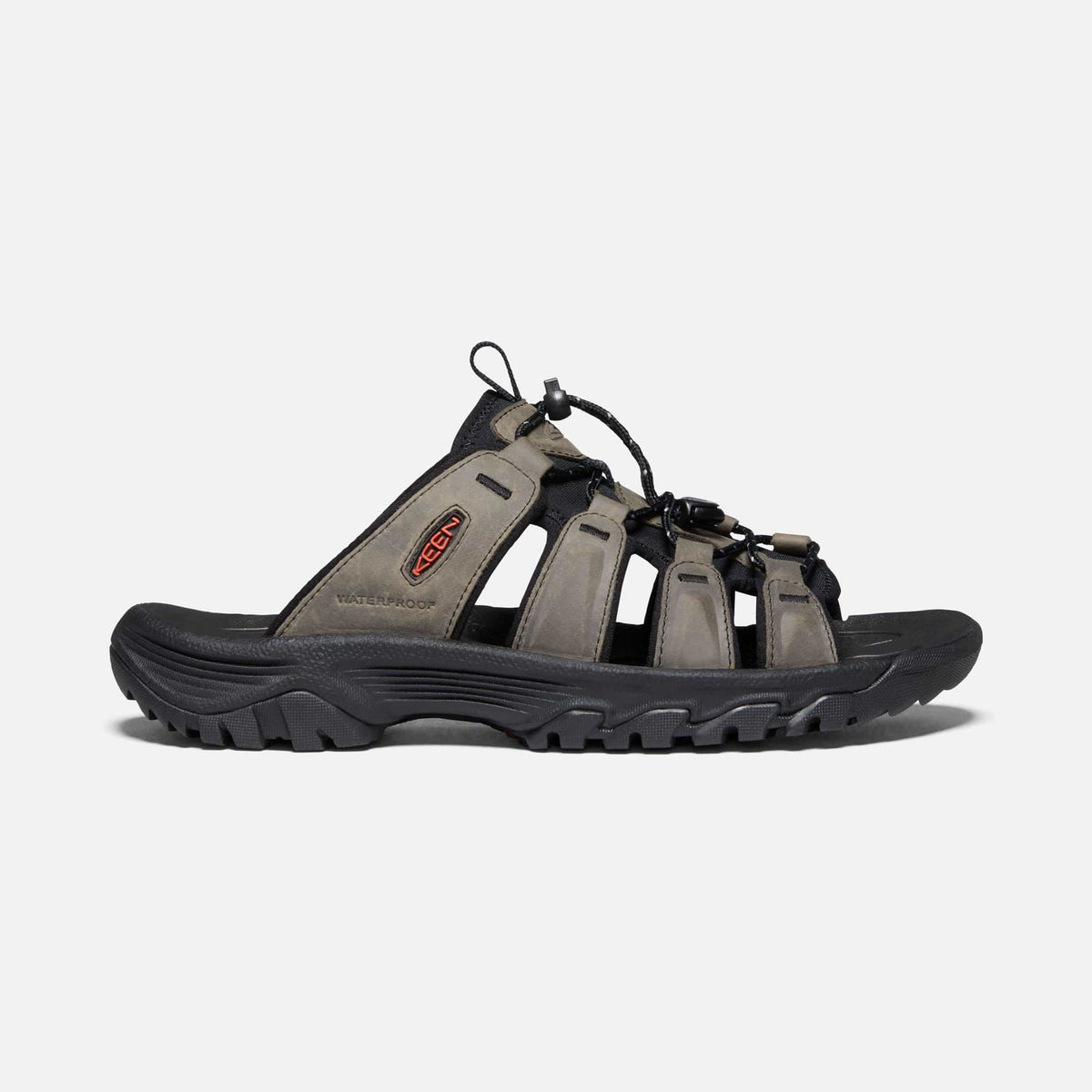 Keen Mens Targhee III Open Toe Slide Sandals Grey Black Sole