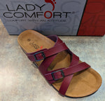 Lady Comfort Sandals Lady Comfort Womens Debra Sandals - Burgundy