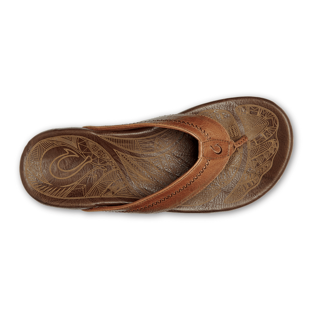 OluKai Mens Hiapo Sandals - Rum/Dark Wood – Sole To Soul Footwear Inc.