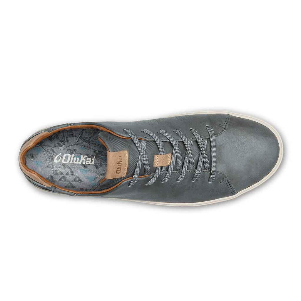 Olukai Mens Lae ahi Li Ili Leather Sneaker Charcoal Sole To