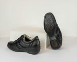 Portofino Shoe Portofino Womens Nappa Leather Elasticizzat Oxfords - Black