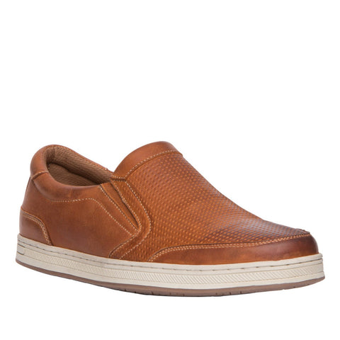 Propet Shoe Brown / 8 / 3E (X-Wide) Propet Mens Logan Slip-On Shoes (Wide) - Brown