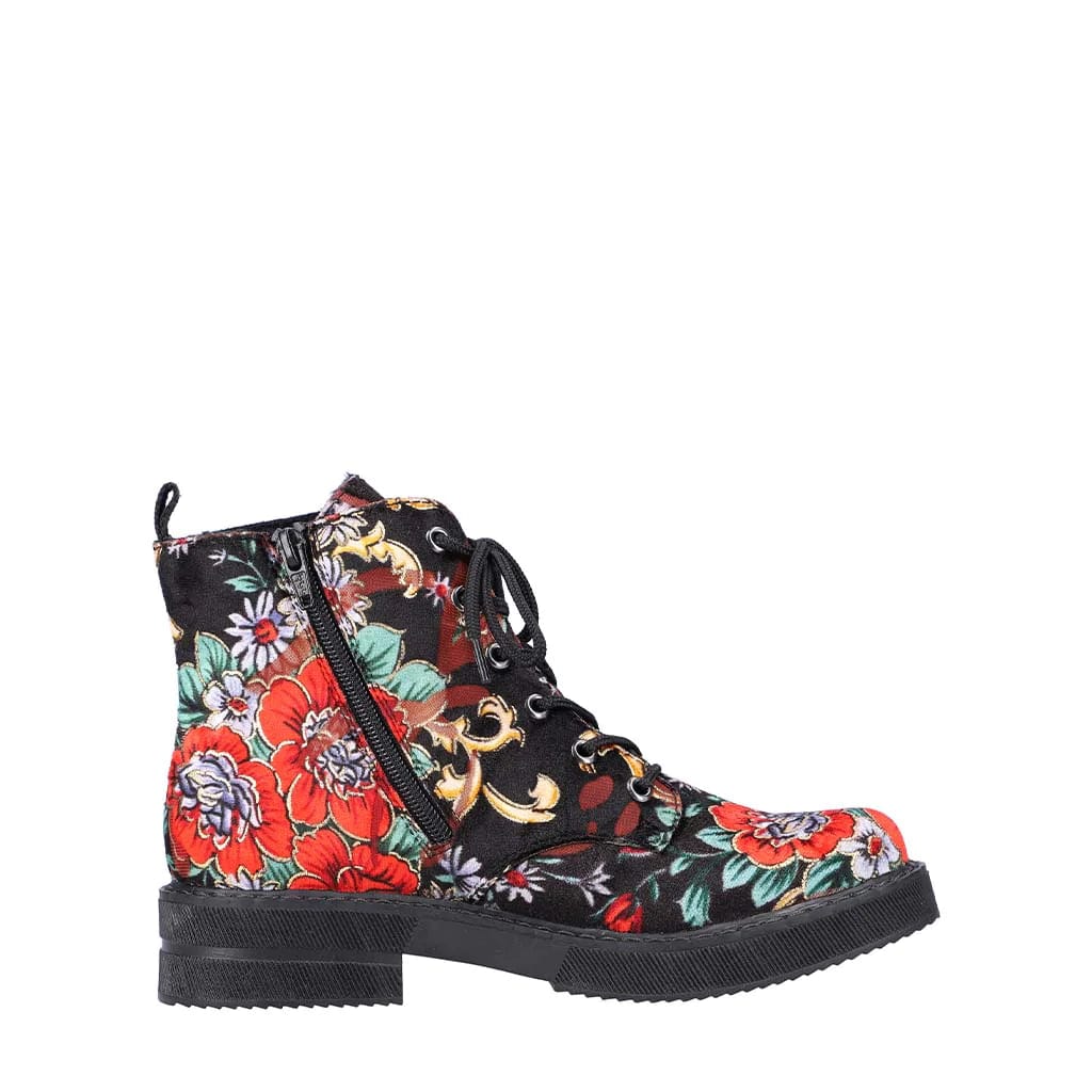 Rieker Womens Floral Booties Multi