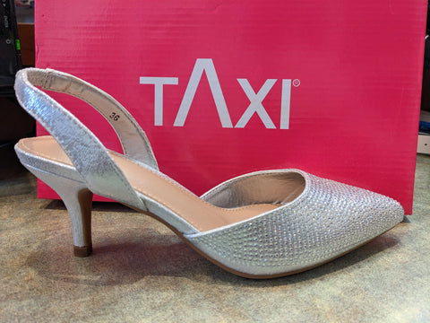 TAXI Dress Shoe Taxi Womens Tyra Kitten Heels - Silver