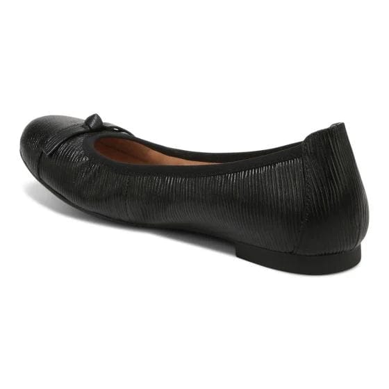 Vionic Womens Amorie Ballet Flats - Wavy Black Leather – Sole To Soul ...