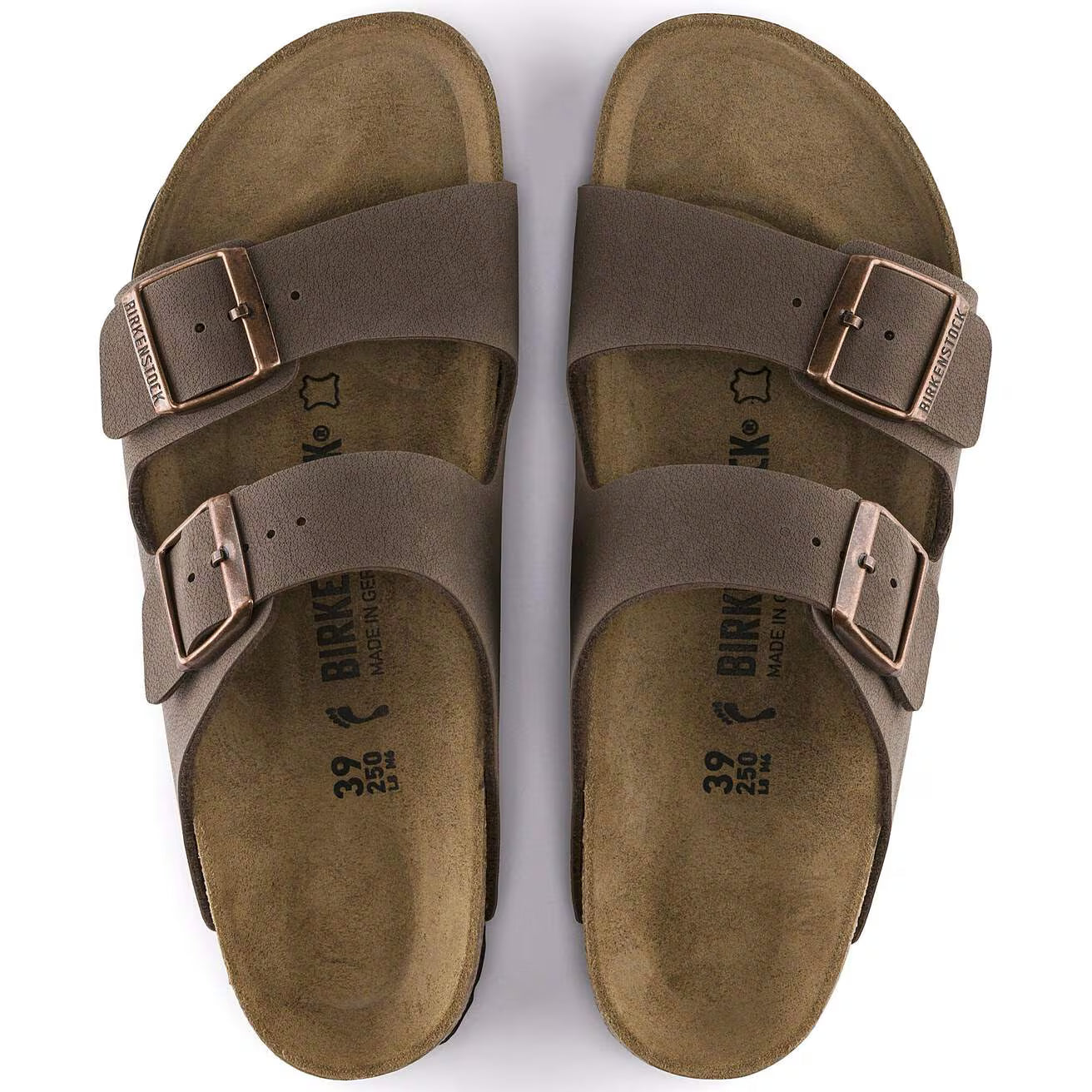 Birkenstock Two-Strap Sandals Birkenstock Arizona Sandals- Mocca Birko-Flor