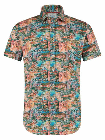 A Fish Named Fred Apparel & Accessories Med Italy landscape Short Sleeve Shirt