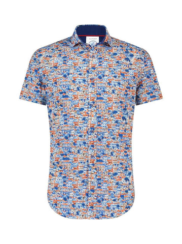 A Fish Named Fred Apparel & Accessories Small FAVELA Shirt Sleeve Shirt - Light Blue