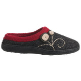 Acorn Slippers - Open Heel Acorn Women's Dara Slippers- Charcoal Button