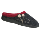 Acorn Slippers - Open Heel Acorn Women's Dara Slippers- Charcoal Button