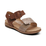 Aetrex Ankle Strap Sandals Aetrex Women's Claire Sandals- Taupe Multi
