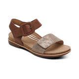 Aetrex Ankle Strap Sandals Medium / Brown / 35 EU Aetrex Women's Claire Sandals- Taupe Multi