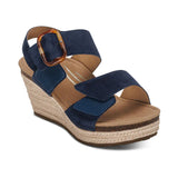 Aetrex Heeled & Wedge Sandals Aetrex Women's Ashley Wedge Heels- Navy