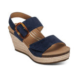 Aetrex Heeled & Wedge Sandals Medium / Navy / 35 EU Aetrex Women's Ashley Wedge Heels- Navy