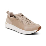 Aetrex Lifestyle Sneakers Aetrex Women's Elise Leather Zip Sneakers- Tan