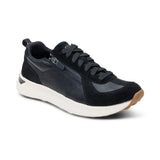 Aetrex Lifestyle Sneakers Medium / Black / 35 EU Aetrex Women's Elise Leather Zip Sneakers- Black