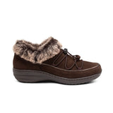 Aetrex Slipper Boots Aetrex Women's Chrissy Furry Slip On Boots- Espresso